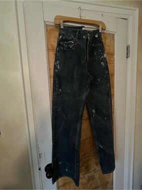 Dark Rinse Paint-Splatter Jeans